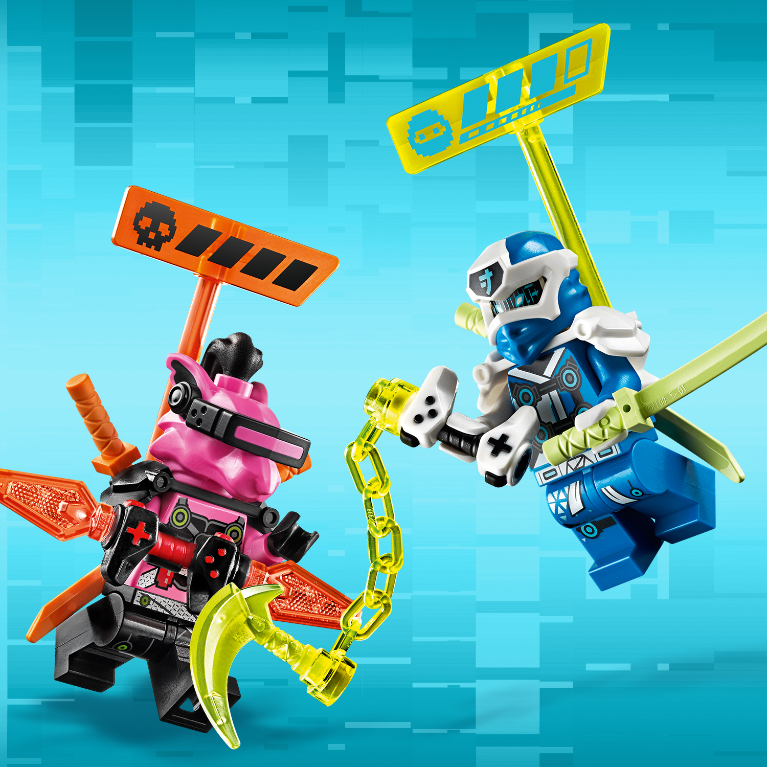 Scott Red Visor e Richie Cole Pink Zane NYA 7 Anni Avatar Harumi Okino 71708 LEGO Ninjago-Il Mercato dei Ninja Gamers Set di Costruzioni con 9 Minifigures: Digi Jay